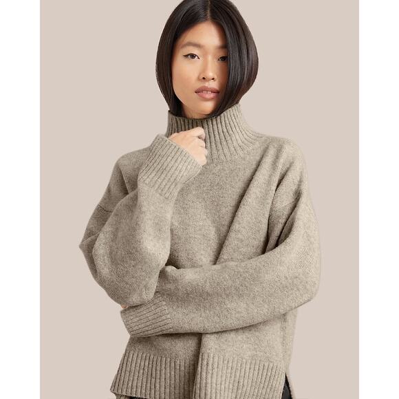 Modern Citizen Karlie Oversized Turtleneck Sweater Gray Women’s Size S - Picture 3 of 12